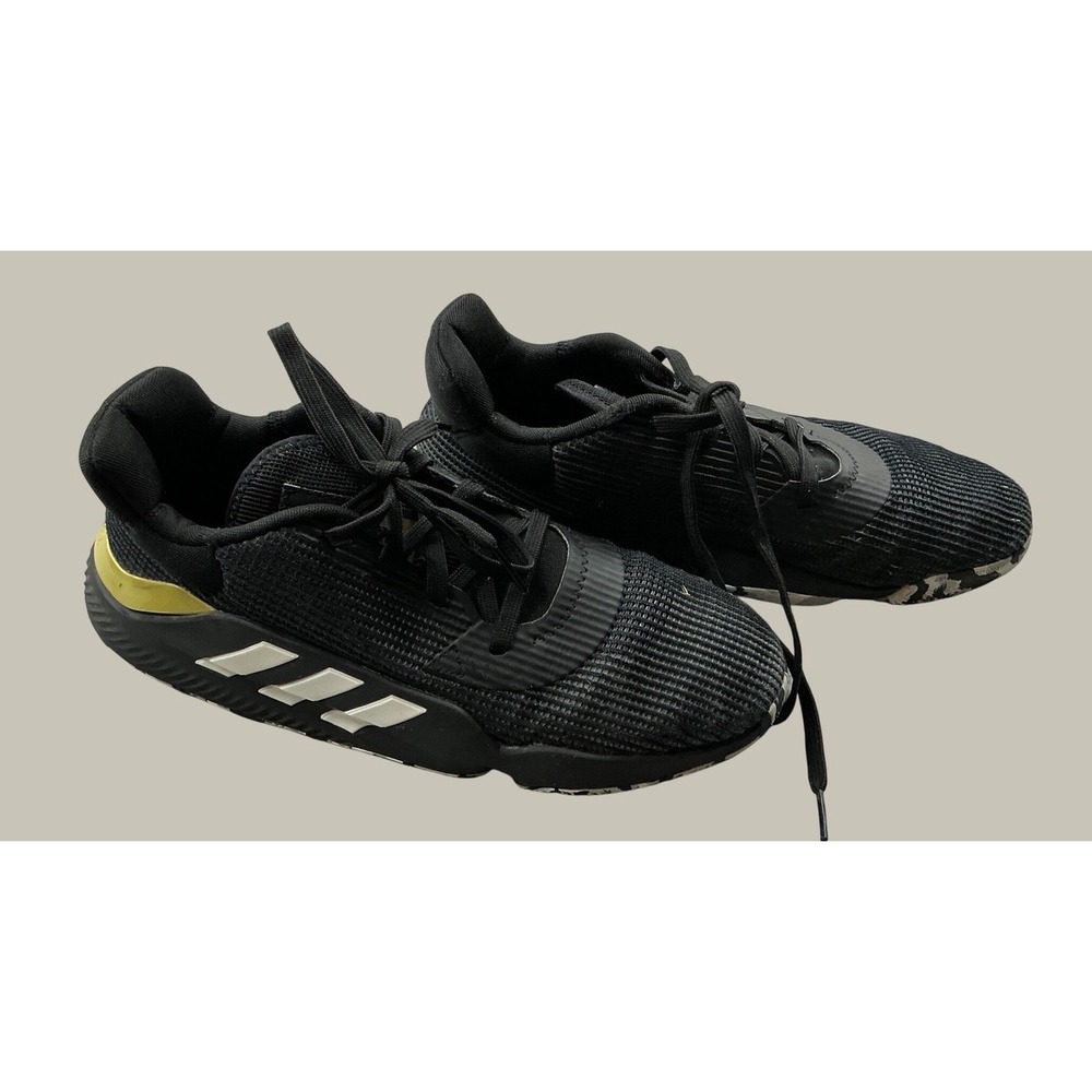Adidas Pro Bounce 2019 Low Basketball Shoes Black Gold Camo Sole Mens Size 10.5
